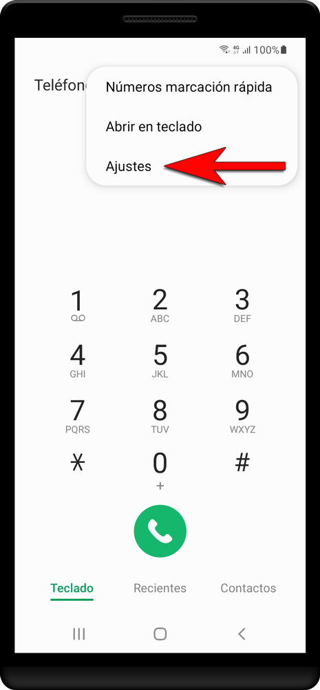Presione el símbolo de menú en la esquina superior derecha y luego «Configuración».