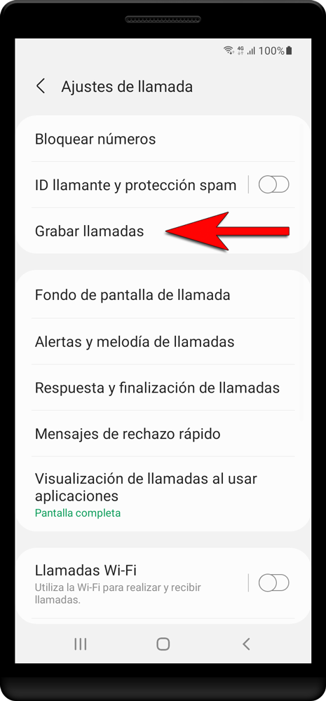 Pulsa en «Grabar llamadas».