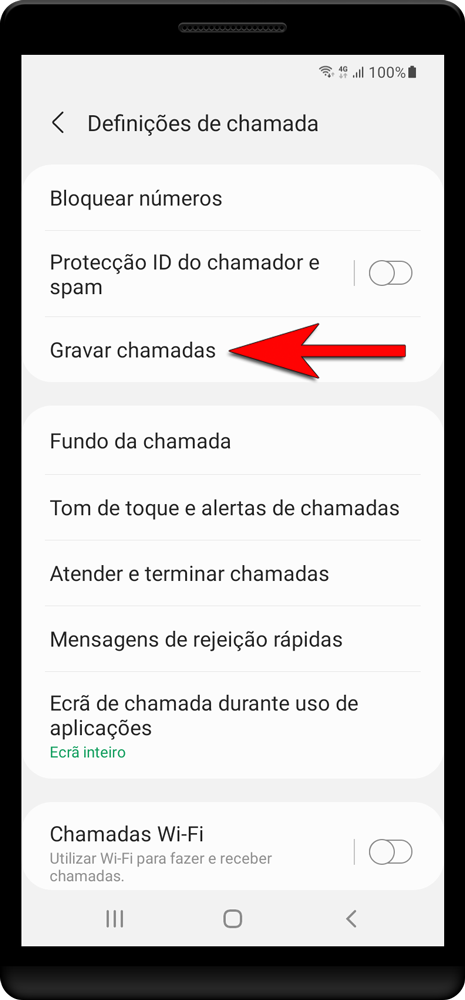 Pressione em «Gravar chamadas».