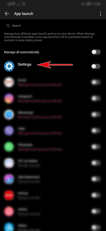 Press on «Settings» with the blue symbol.