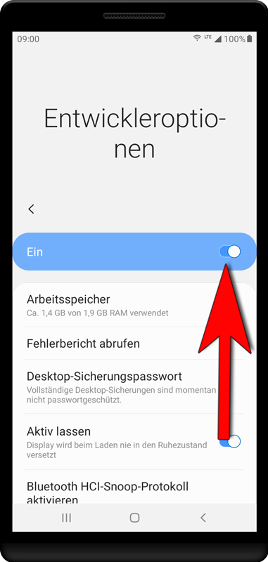 Die Entwickleroptionen können nach dem Installationsvorgang wieder deaktiviert werden.
