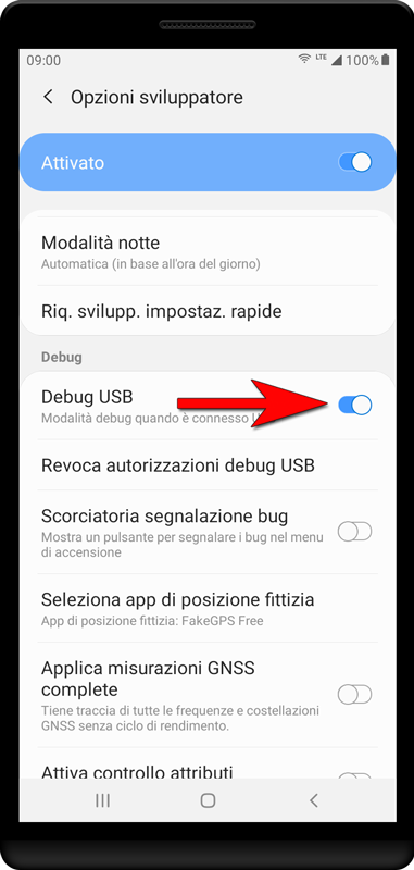 Attiva «Debug USB».