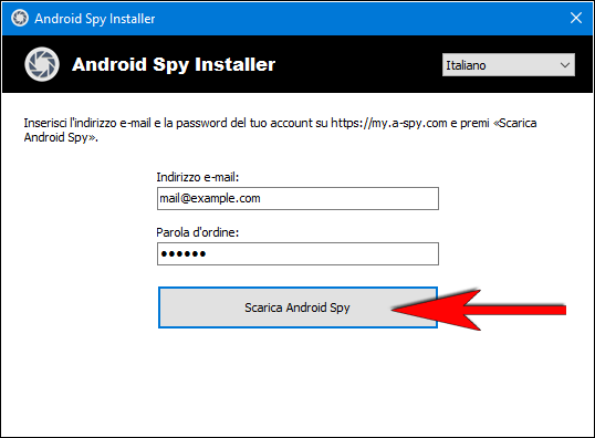 Premere «Scarica Android Spy».