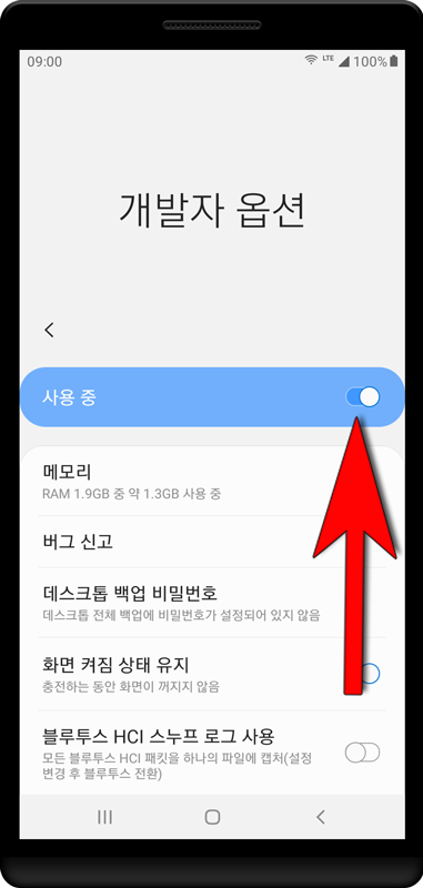개발자 옵션은 설치 프로세스 후에 다시 비활성화 할 수 있습니다.